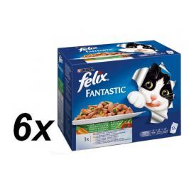 Felix saszetki dla kota Fantastic multipack warzywny - 6 x (12 x 100g)