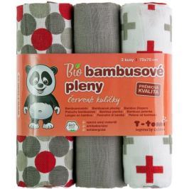 T-tomi BIO Pieluchy bambusowe, czerwone grochy