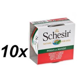Schesir mokra karma dla psa z kurczakiem i wołowiną 10 x 150 g