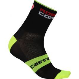Castelli Rosso Corsa 6 Sock Black/Yelow Fluo L/XL