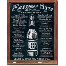 Postershop Metalowa tabliczka Hangover Cures