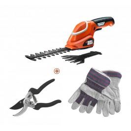 Black+Decker nożyce do trawy GSL700 + sekator + rękawice