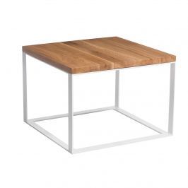 Stolik Square D2 100x100cm biały 40mm/dąb naturalny