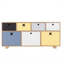 Komoda niska 120x40 Durbas Style Kółko Krzyżyk pastelowa