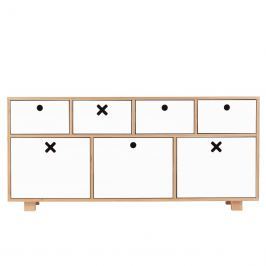 Komoda niska 120x40 Durbas Style Kółko Krzyżyk biała