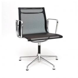 Fotel konf. CH1081T,czarna siateczka,chr