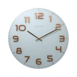 Zegar ścienny 30 cm Nextime Classy biało-miedziany