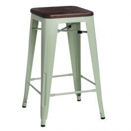 Krzesło barowe Paris Wood 75cm D2 zielone-sosna szczotkowana