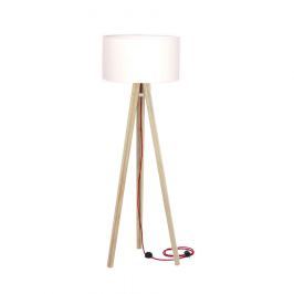 Lampa podłogowa Wanda Ragaba biała z czerwonym kablem