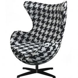 Fotel 83x107x72cm King Home Egg duża pepitka/czarny