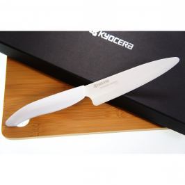 Nóż do plastrowania 13cm ceramiczny + deska bambusowa Kyocera