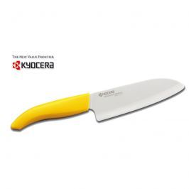 Nóż szefa kuchni 14cm Kyocera Santoku ceramiczny żółta rączka, biały