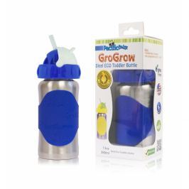 Bidon stalowy Pacific Baby GroGrow ze słomką (380ml) - niebieski