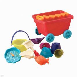 Wózek z zabawkami do piasku - Wavy-Wagon - czerwony