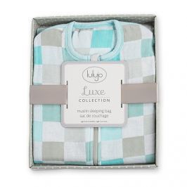 Muślinowy śpiworek Lulujo Luxe - aqua
